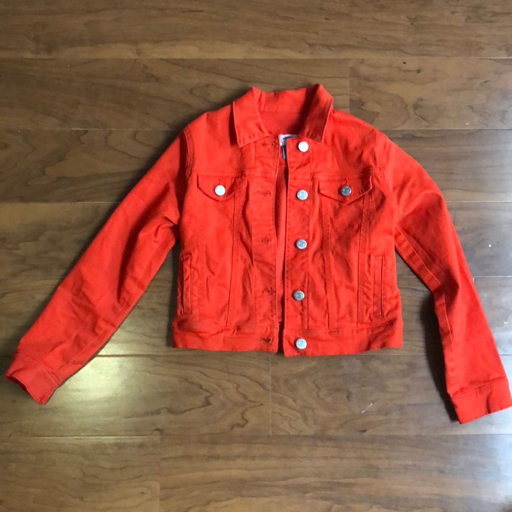 orange jean jacket